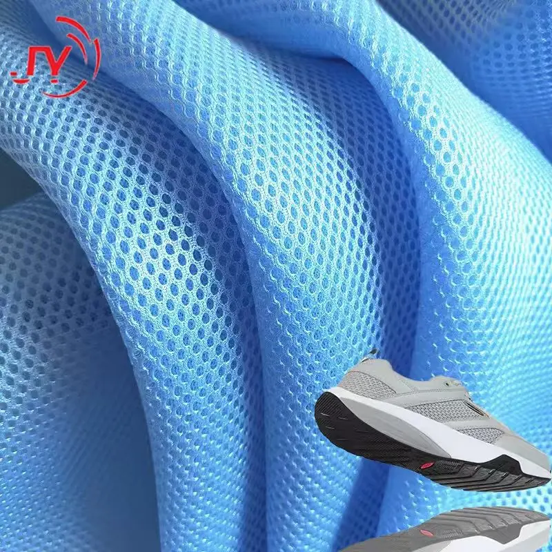 Blue breathable mesh and 3D spacer mesh fabrics